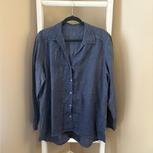 Women's Blue Button Down Shirt